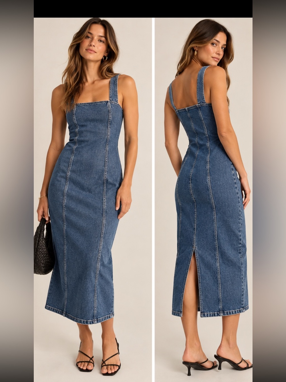 Abercrombie & Fitch Medium Blue Denim Women's Overalls with Zipper Detail